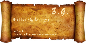 Bella György névjegykártya